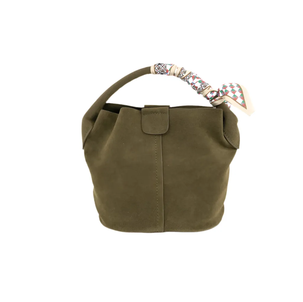 Classic Function Akal Olive Suede Small BC Bag with Scarf