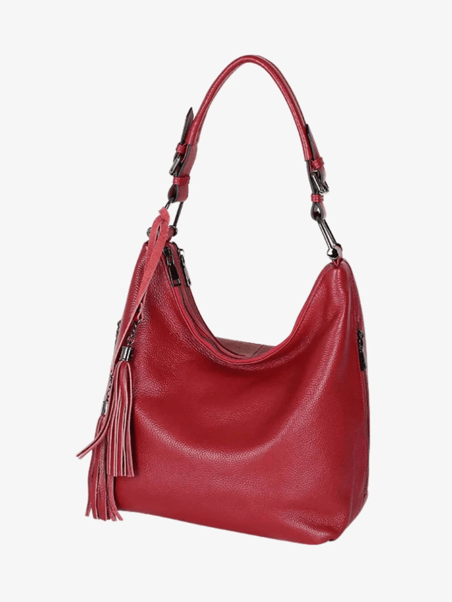 Outdoor Lifestyle Simple Travel Tivanya | Luxe Red Leather Hobo Bag ?C Bold & Sophisticated