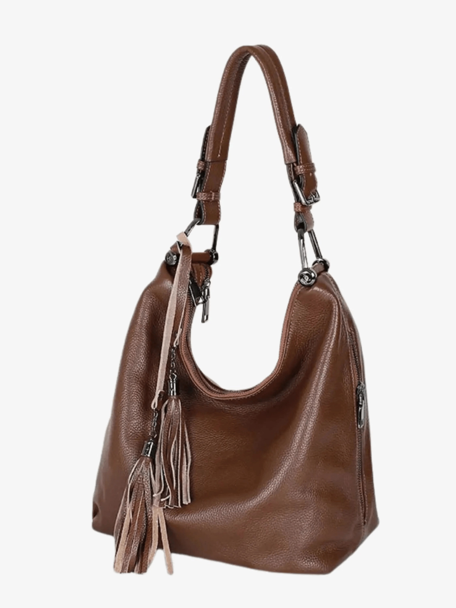 Trendy Utility Casual Look Tivanya | Luxe Red Leather Hobo Bag ?C Bold & Sophisticated