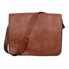 16-Inch Leather Laptop Messenger Bag ?C Vintage Full Grain Satchel for Men Essential Gear Crossbody design offers hands-free convenience for busy lifestyles