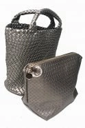 Jayley Hand Knitted Leather Tote Bag with Matching Purse PBG25A-03 Luxury Accessory Structured weekend carry