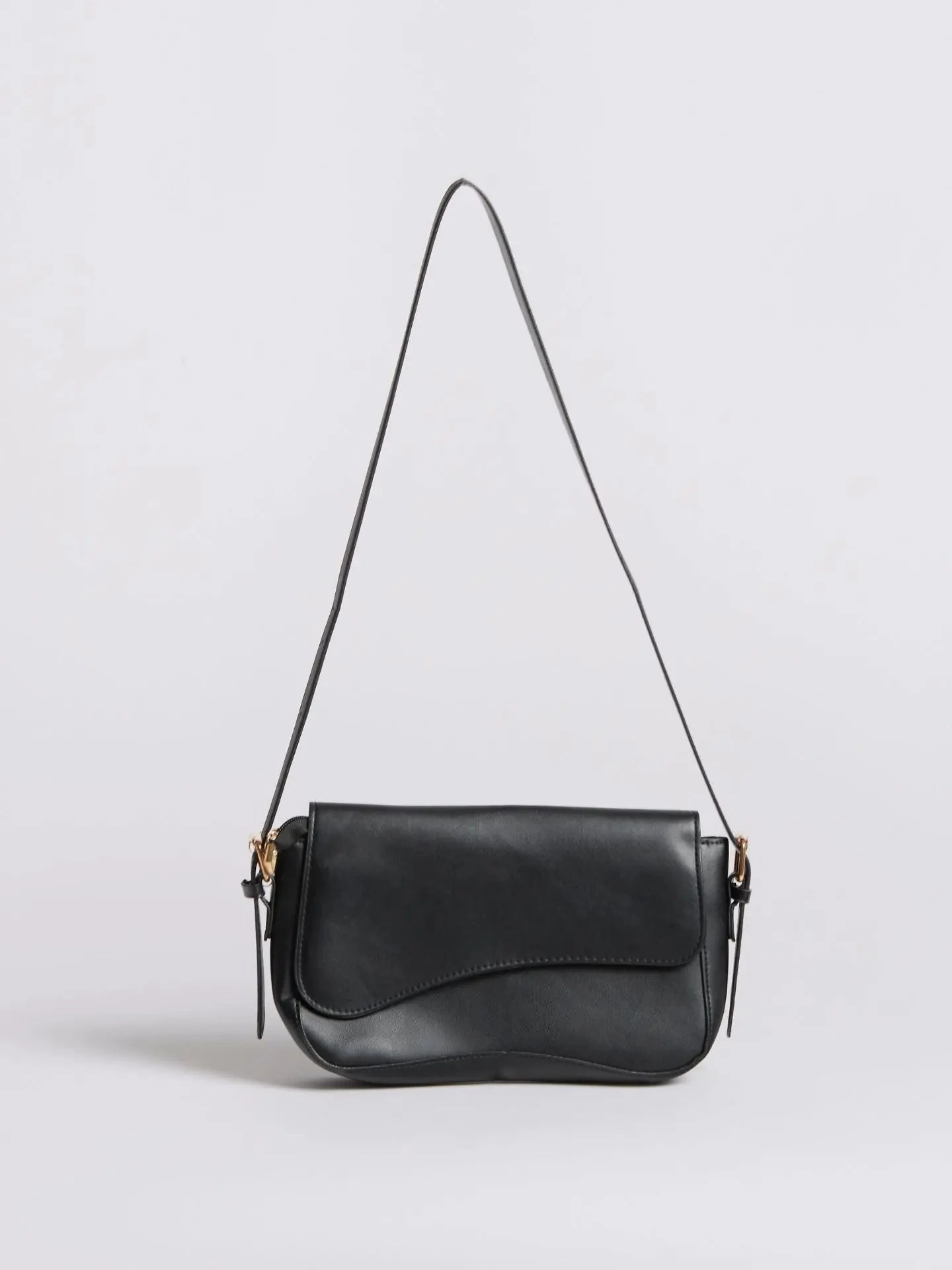 Celeste | Black Leather Shoulder Bag ?C Sleek & Modern Classic Utility Casual Everyday