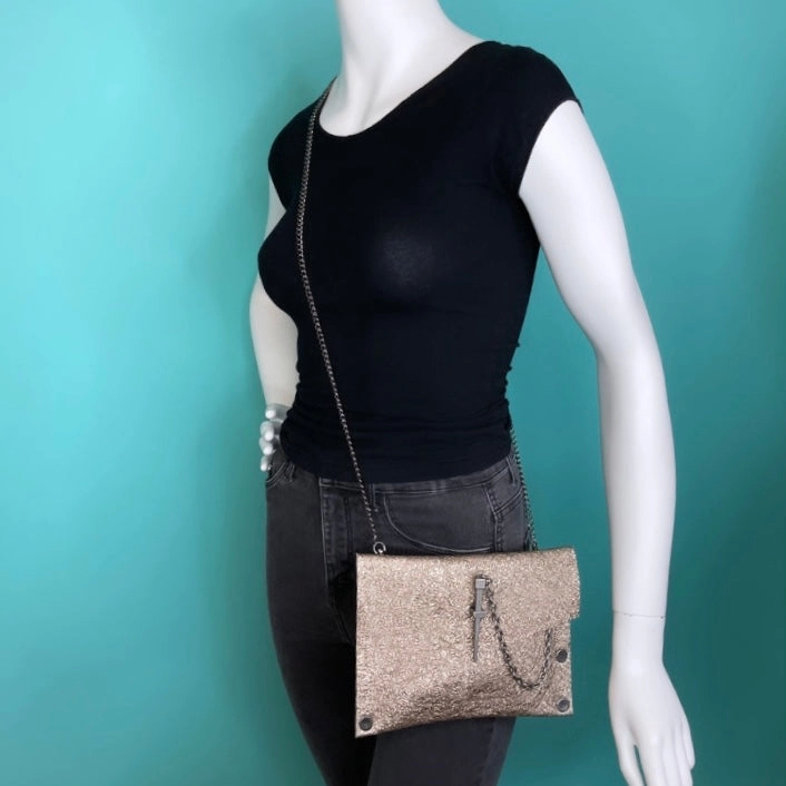 Champagne Dagger Clutch Compact Utility