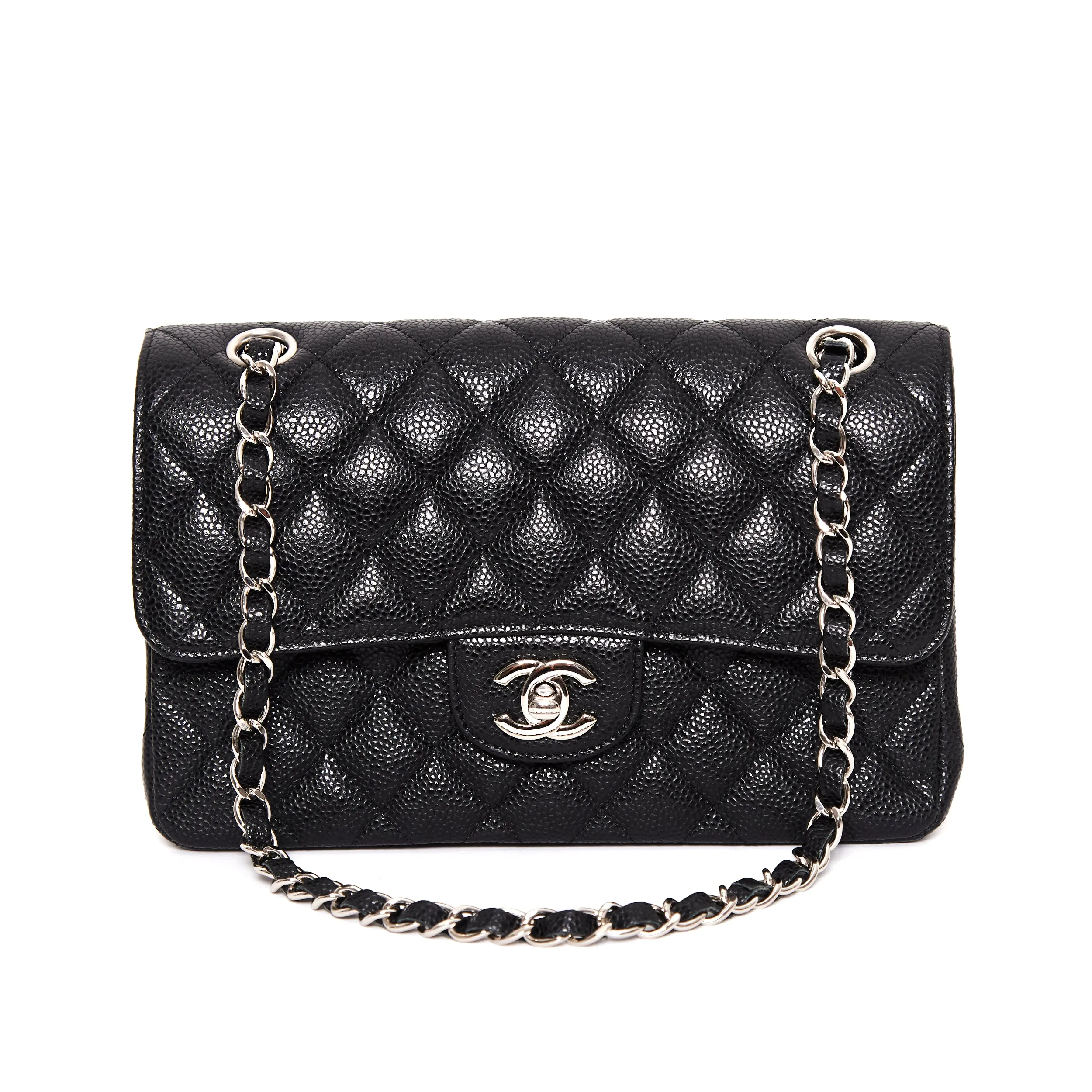 Luxury Precision CHANEL 11.12 Classic black flap bag in caviar leather