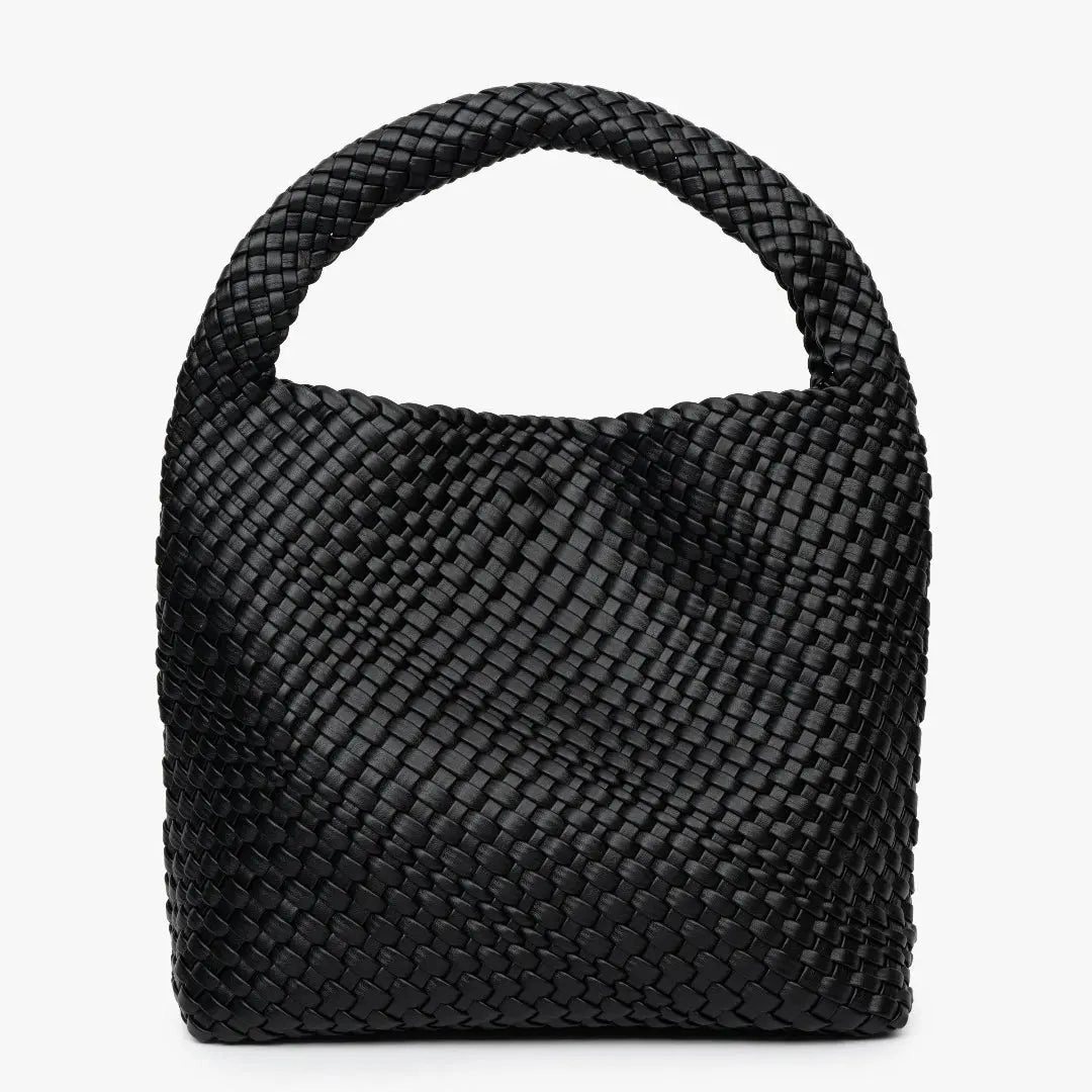 Urban Minimal Style Lightweight Leather Charlotte | Elegant Leather Woven Bucket Bag ?C Spacious Shoulder Handbag for Women