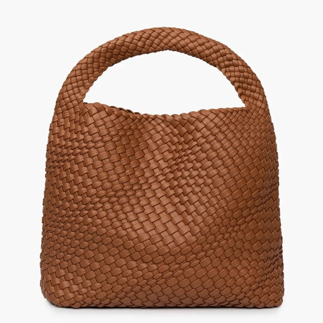 Modern Companion Charlotte | Elegant Leather Woven Bucket Bag ?C Spacious Shoulder Handbag for Women