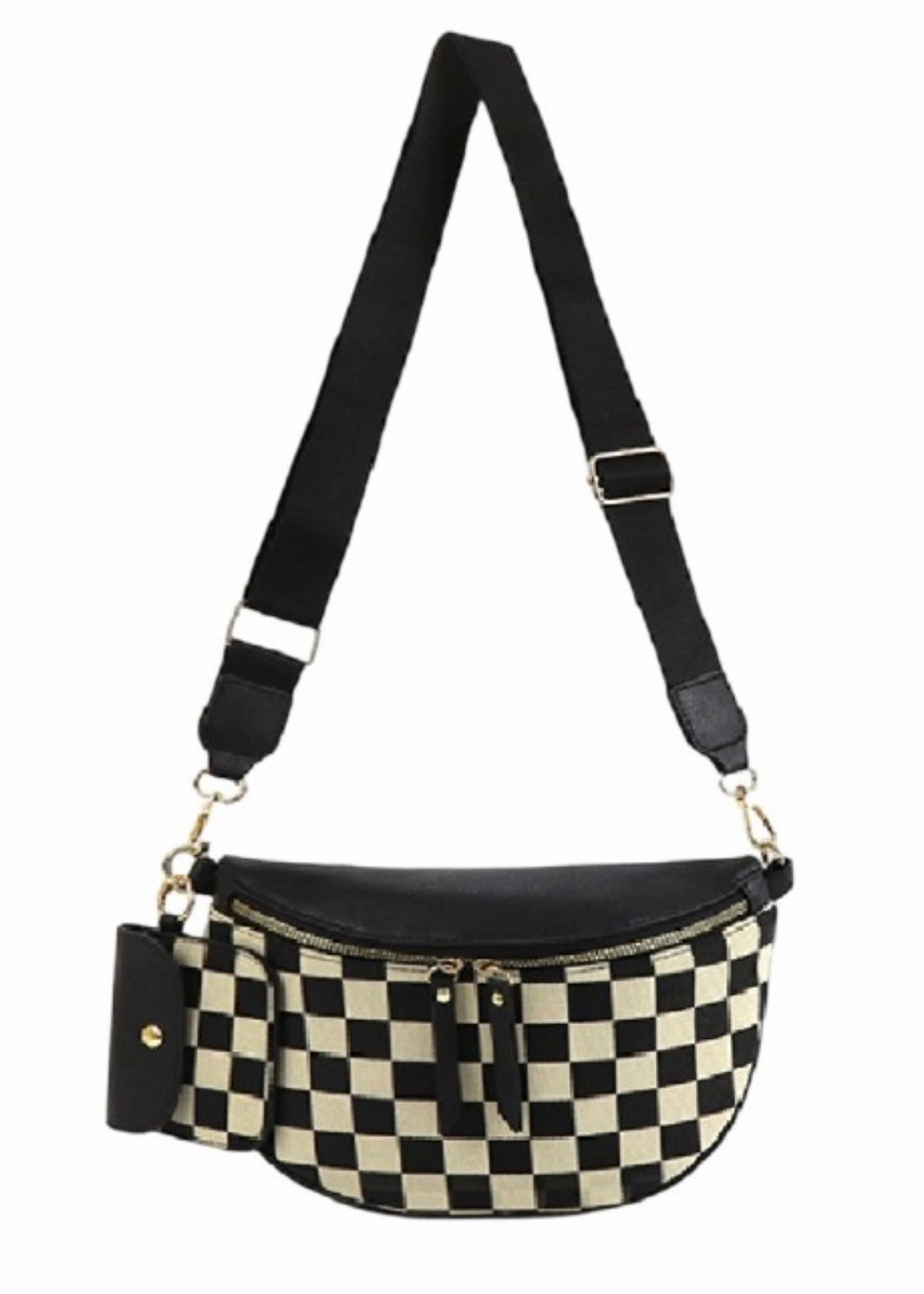 Checkered Crossbody Handbag Formal Look