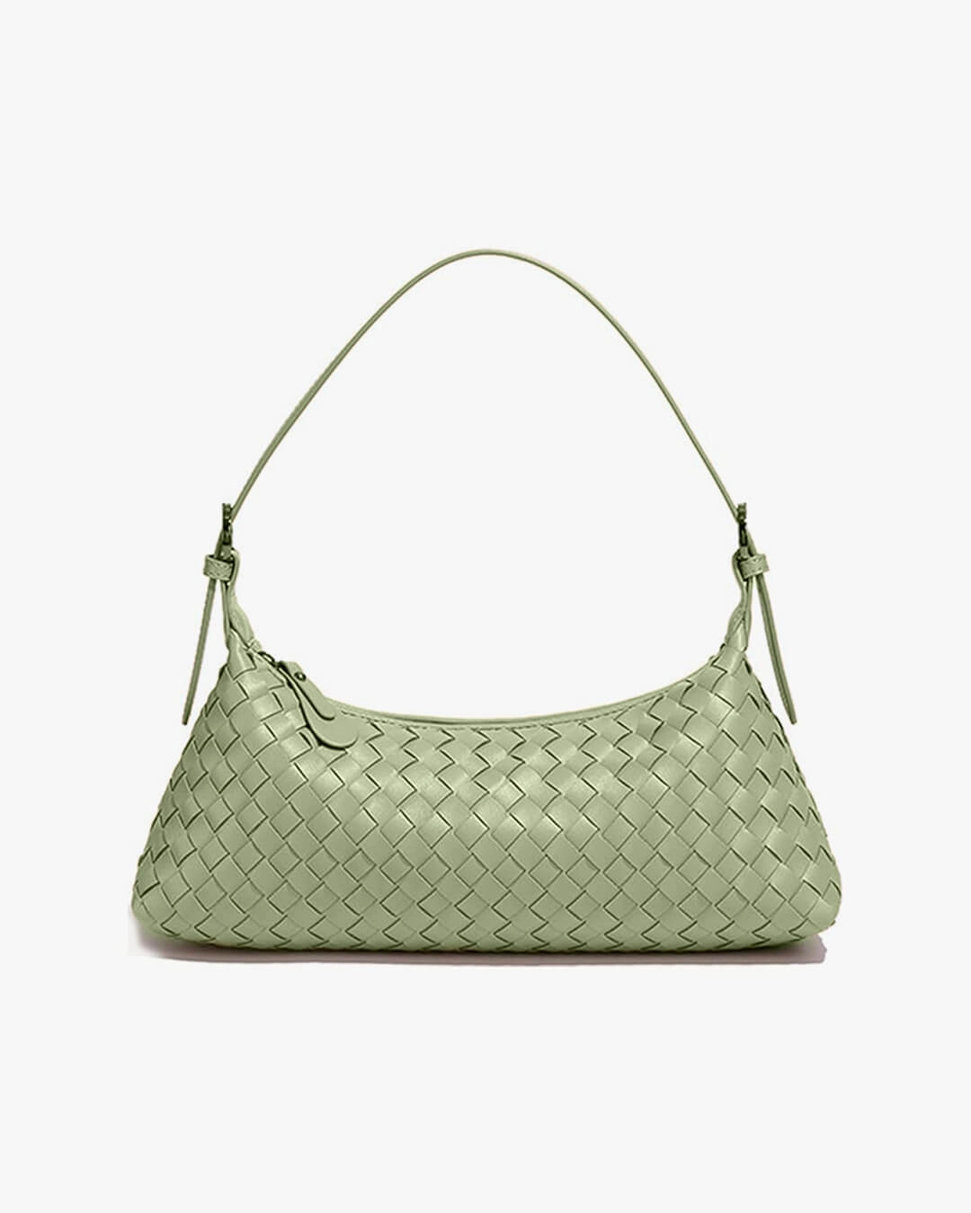 Compact Durability Casual Style Vegan Leather Woven Shoulder Bag ?C Elegant Handbag with Adjustable Strap