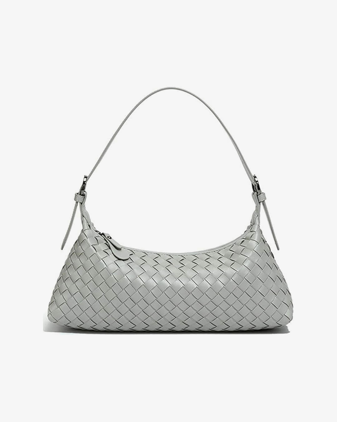 Vegan Leather Woven Shoulder Bag ?C Elegant Handbag with Adjustable Strap Comfort Carry Sleek Appearance