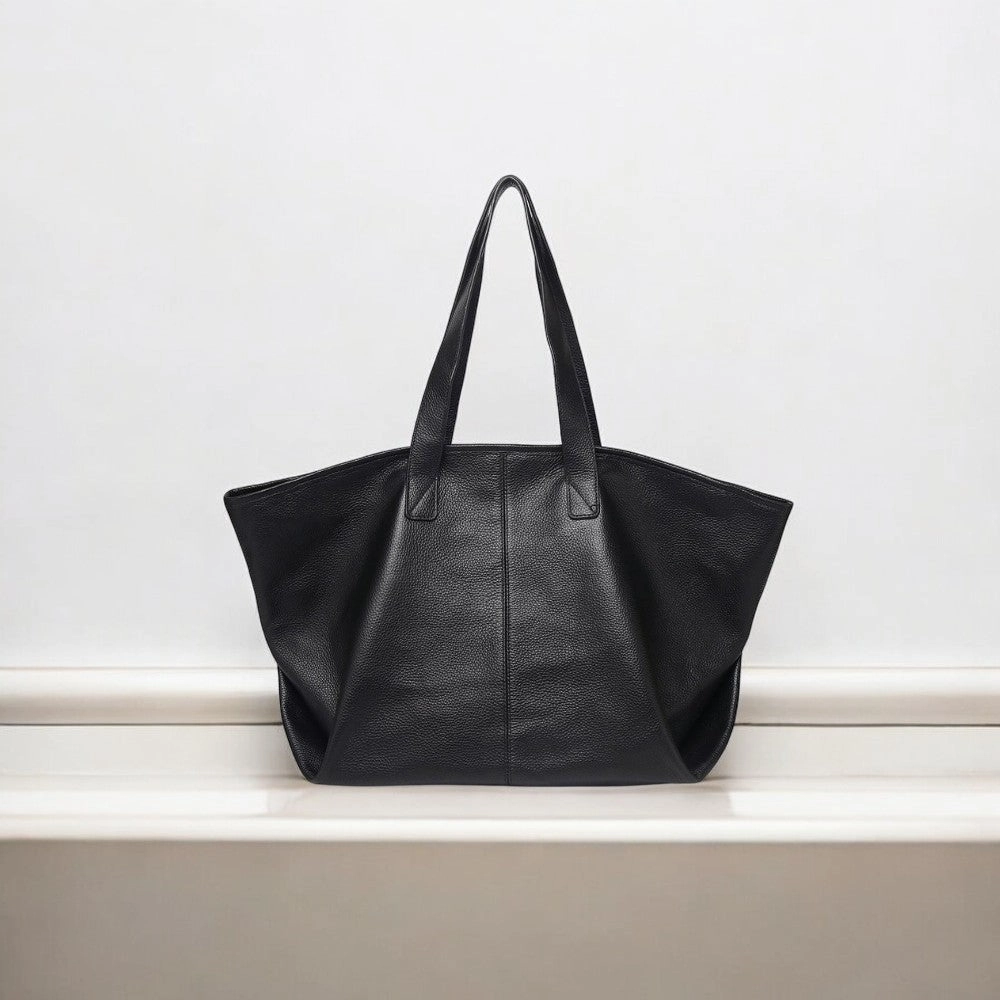 Casual Lifestyle Comfort Routine Caro | Oversized Leather Tote ?C Soft Structure & Everyday Carryall
