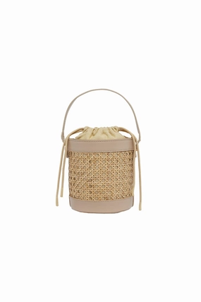 Melina Rattan Bucket Bag in Nude Essential Gear Minimalist Appeal