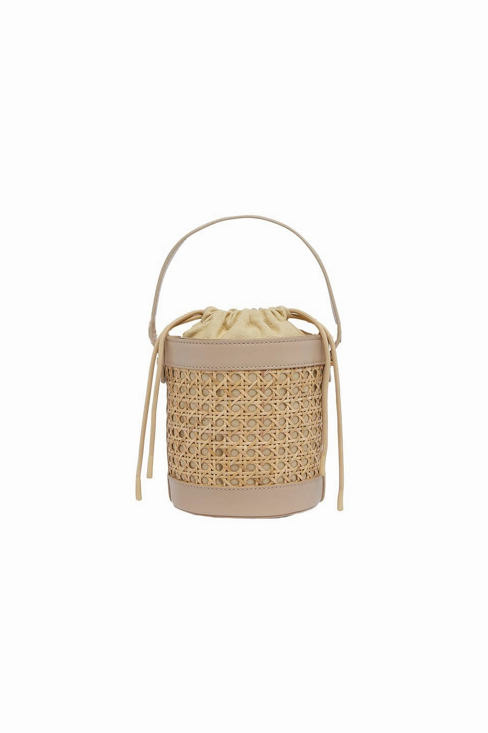 Melina Rattan Bucket Bag in Nude Essential Gear Minimalist Appeal