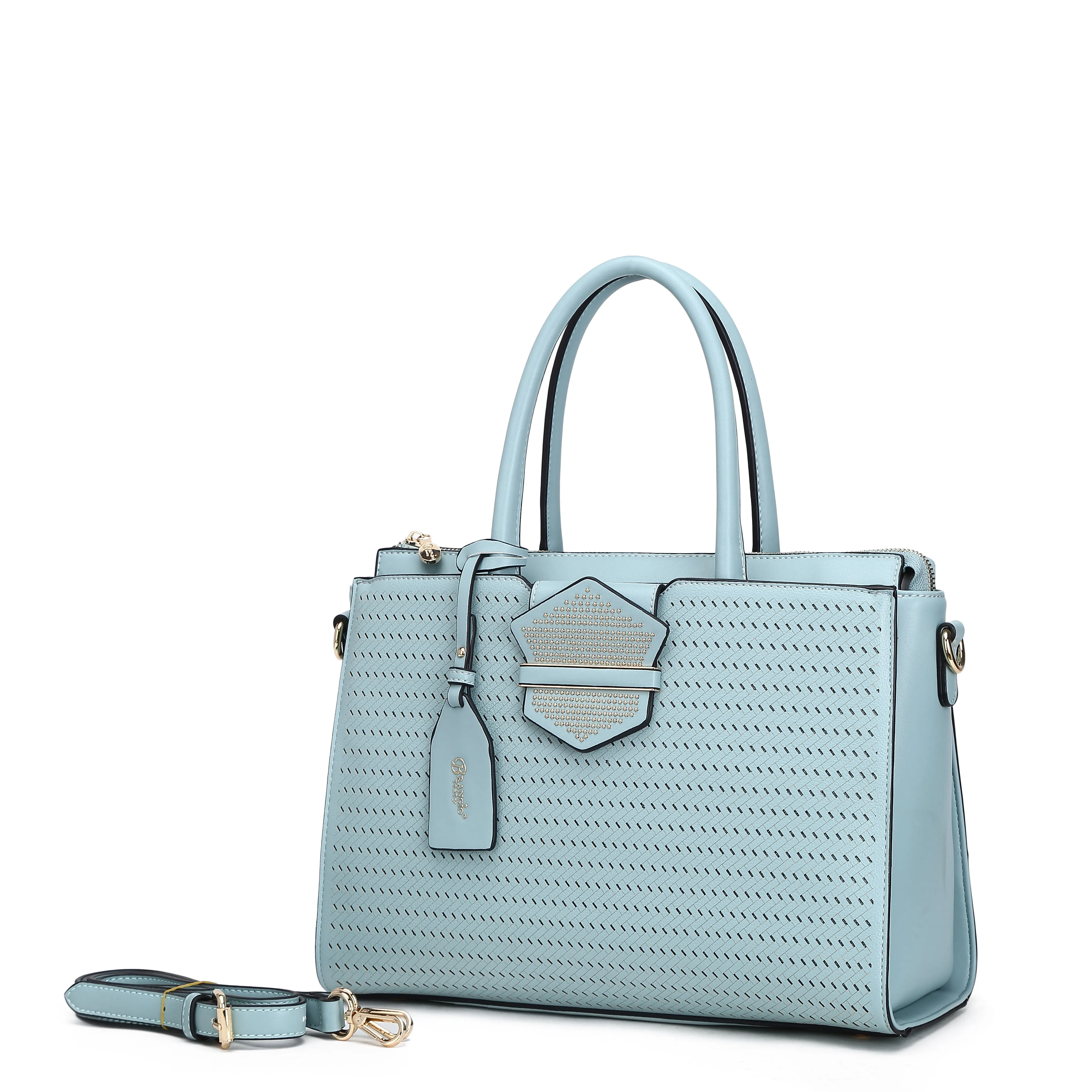 Durable Strap Brangio Elegant Perforated Handbag