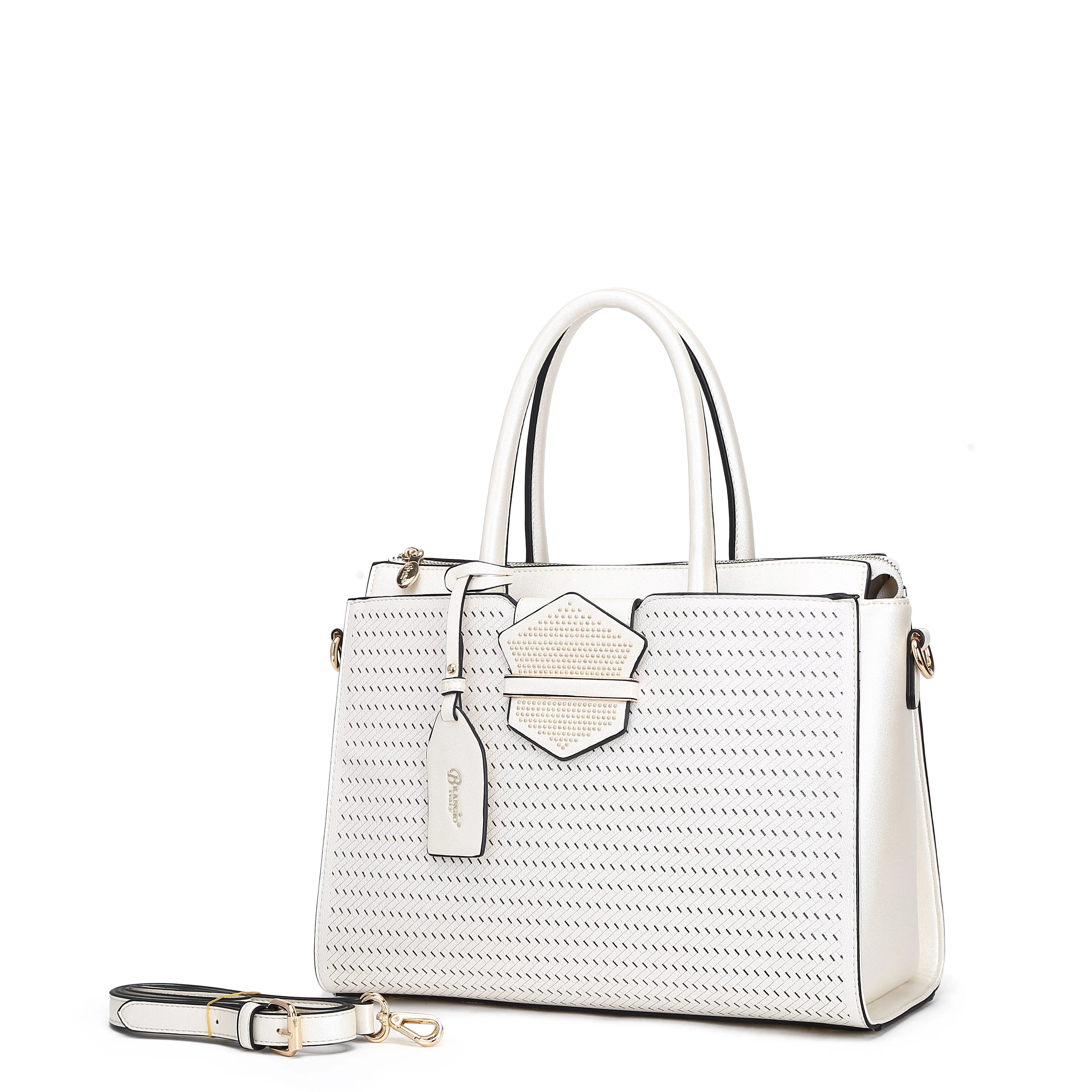 Brangio Elegant Perforated Handbag Travel Edge Unique Spirit