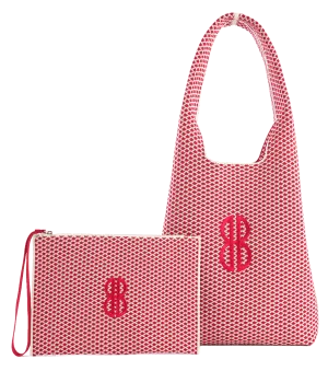 holiday season Sutton City Tote - Red Diamond / Detachable Metal Chain - Medium