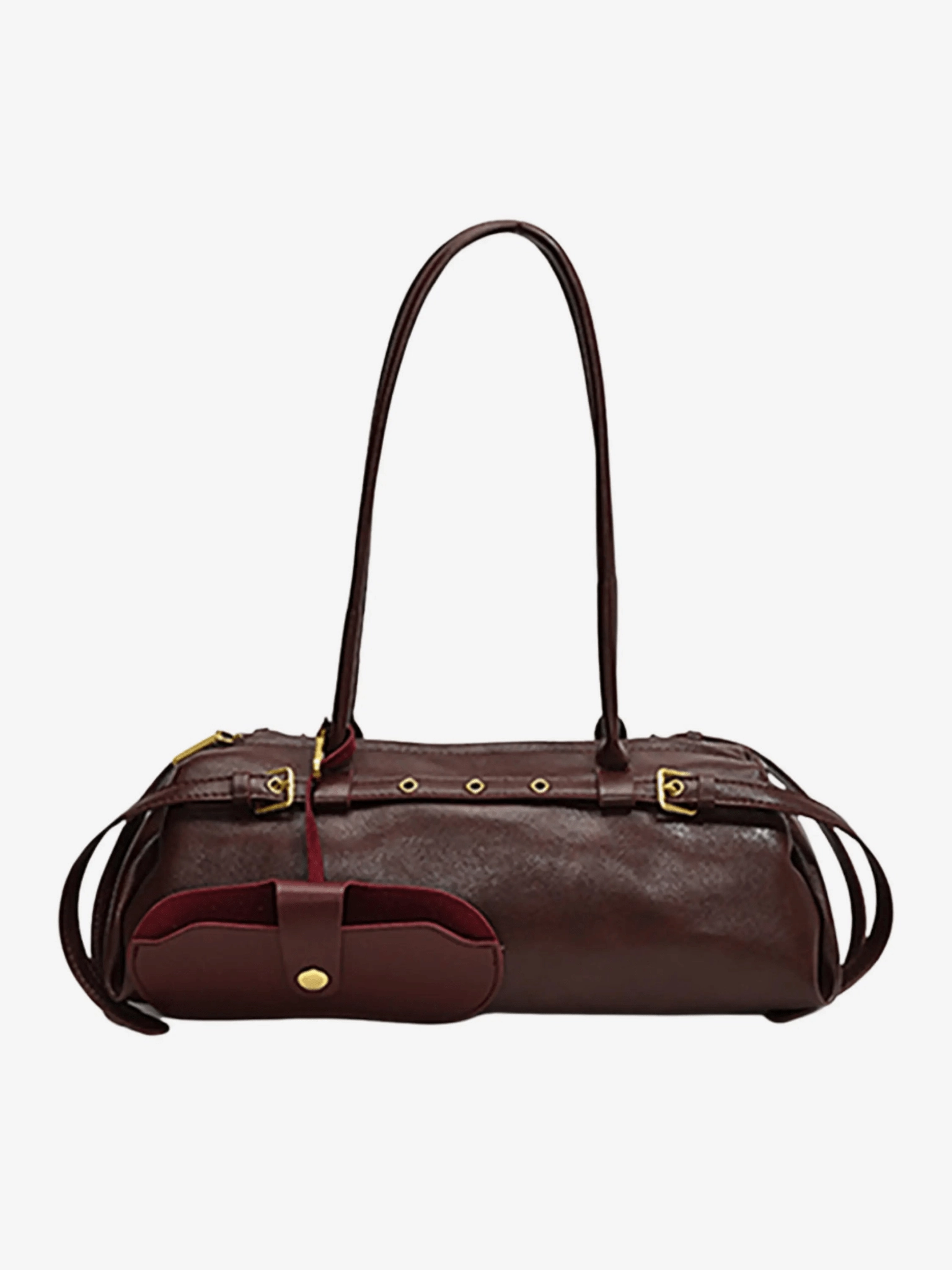 Compact Design Sylvaris | Black Leather Shoulder Bag ?C Sleek & Sophisticated