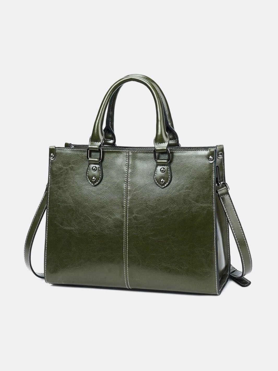 Easy Access Sleek Functionality Vintage-Style Camel Leather Tote Bag ?C Professional & Timeless