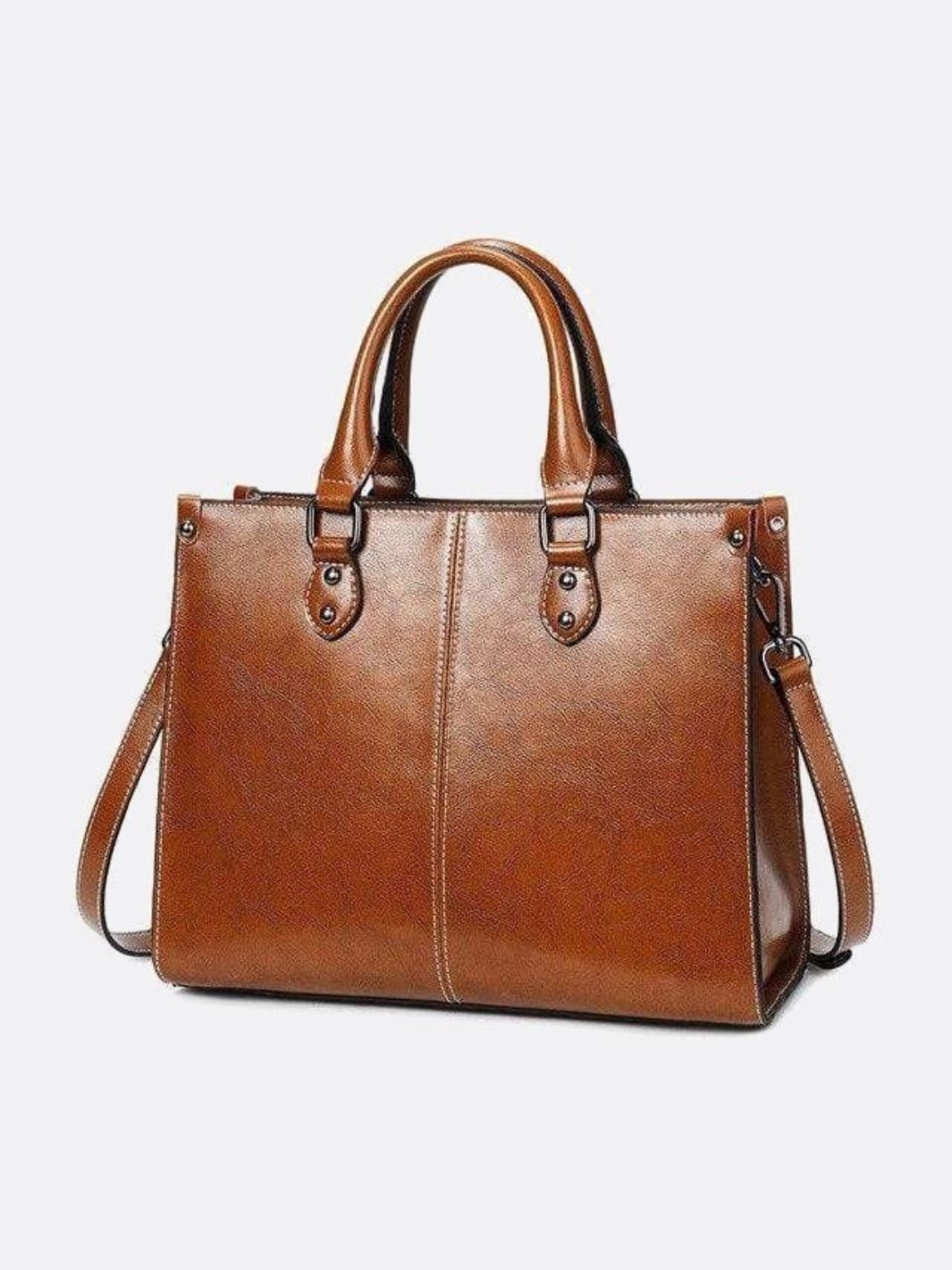 Vintage-Style Camel Leather Tote Bag ?C Professional & Timeless Modern Organizer Lightweight Gear