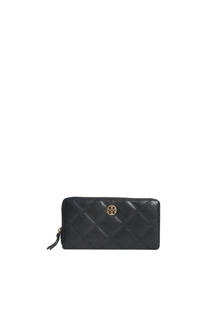 Smart Accessory Tory Burch Willa Diamond Quilted Continental Wallet In Black 159228