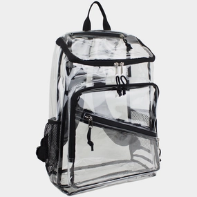 Urban Journey Clear Stadium Approved Top Loader Backpack with Adjustable Colorful Straps