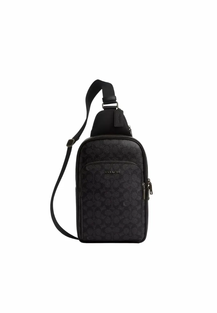 Timeless Edge Minimal Fashion Coach Ethan Pack Crossbody Bag In Charcoal Black CBI71