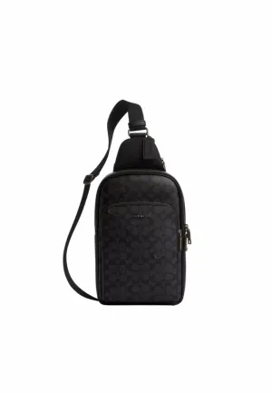 Timeless Edge Minimal Fashion Coach Ethan Pack Crossbody Bag In Charcoal Black CBI71