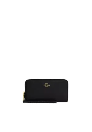 Chic Fit Coach Long Zip Around Wallet With Detachable Card Case In Signature Canvas In Black Cbz98