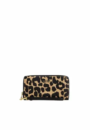 Coach Long Zip Around Wallet With Leopard Print In Leopard Multi CBT24 Convenient card keeper Modern Choice
