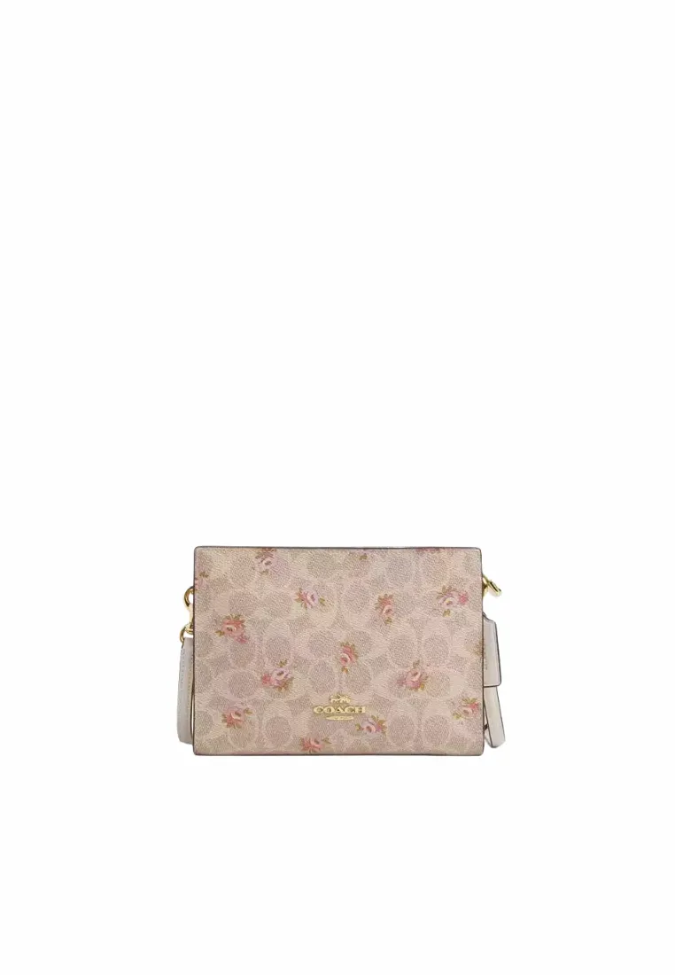 Coach Slim Crossbody Bag Signature Canvas With Floral Print In Sand Multi CBA71 Timeless Charm Sleek and elegant design fits perfectly with any attire