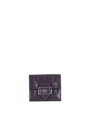 Functional Durability Coach Small Morgan Wallet Embossed Leather In Amethyst CM263