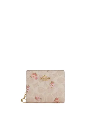 Elegant Craftsmanship Coach Snap Wallet Signature Canvas With Floral Print In Sand Multi CAR14