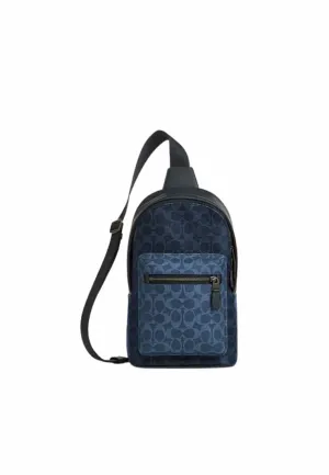 Coach West Pack Crossbody Bag Blocked Signature In Denim/Light Denim CBI92 Travel Companion