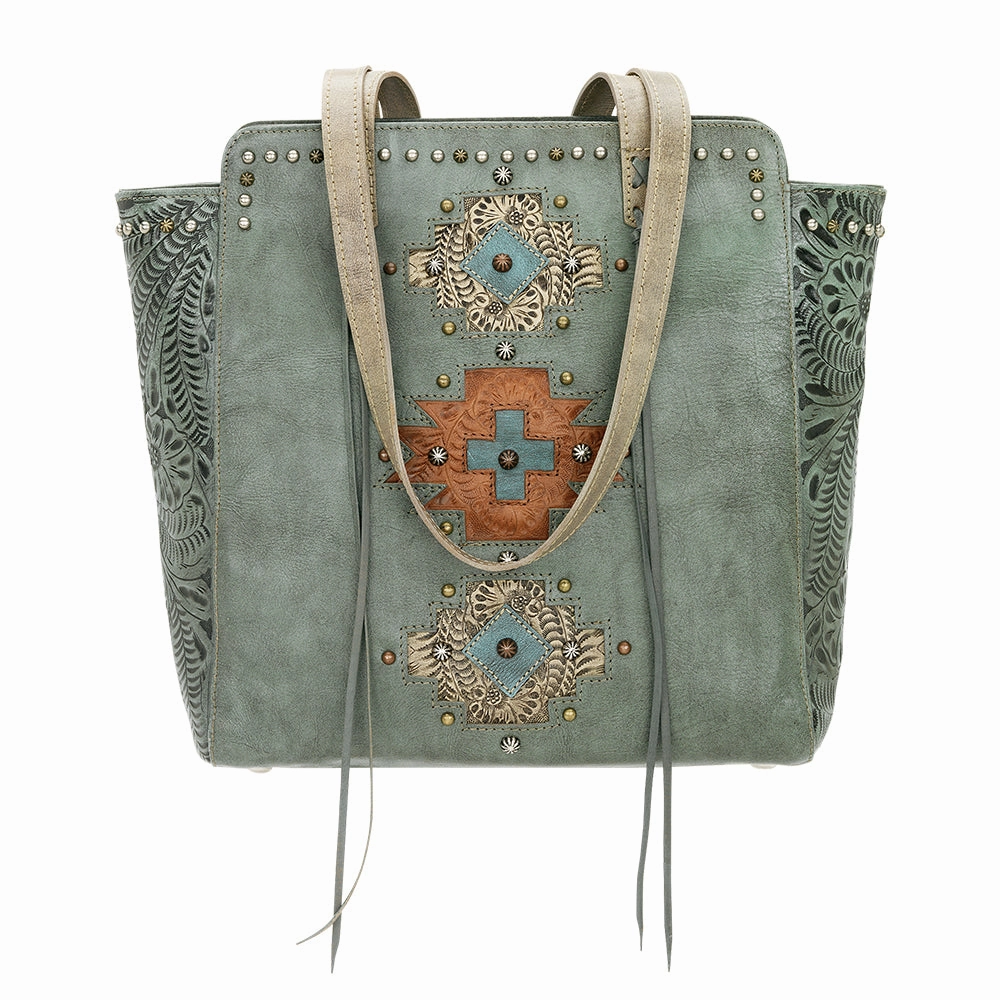 Simple Gear Lightweight Travel American West Handbag Navajo Soul Collection: Leather Shoulder Tote