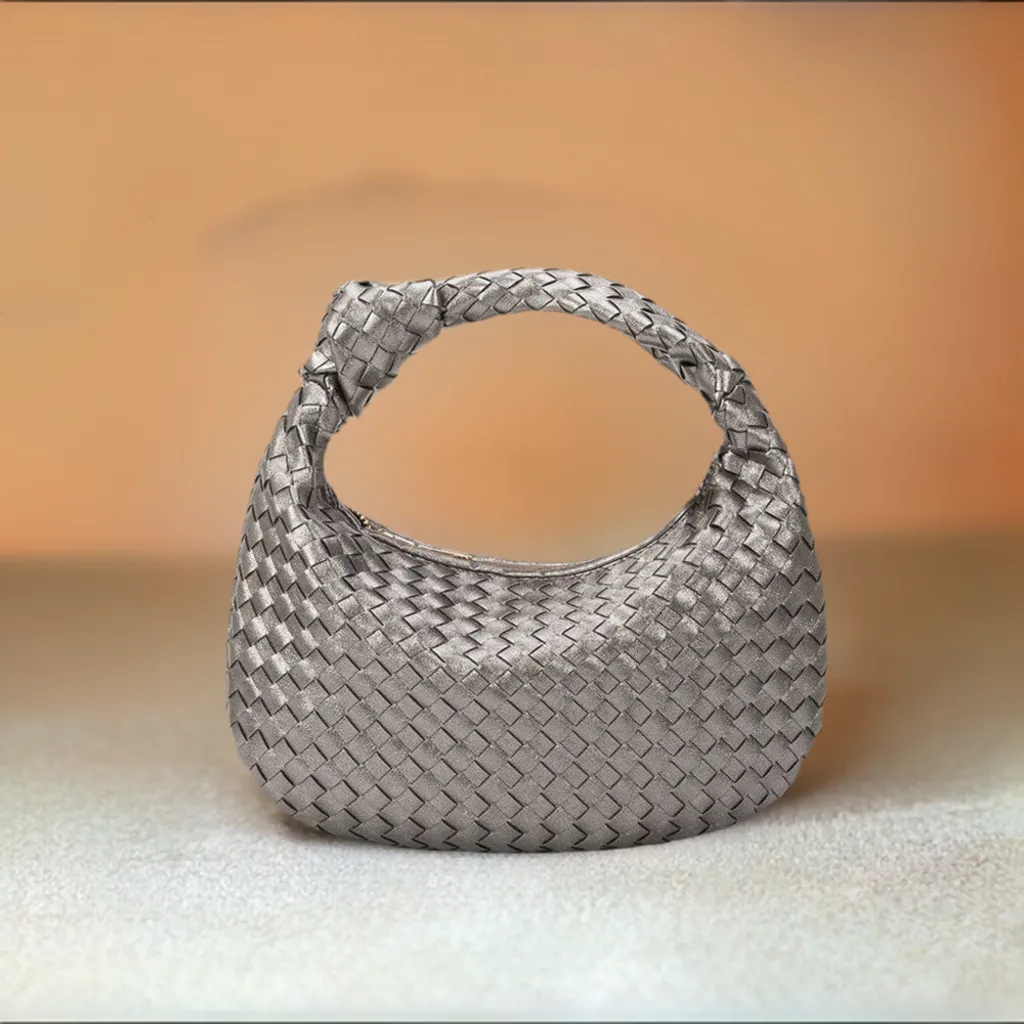 Minimalist Appeal Drew Pewter Small Recycled Vegan Handle Bag