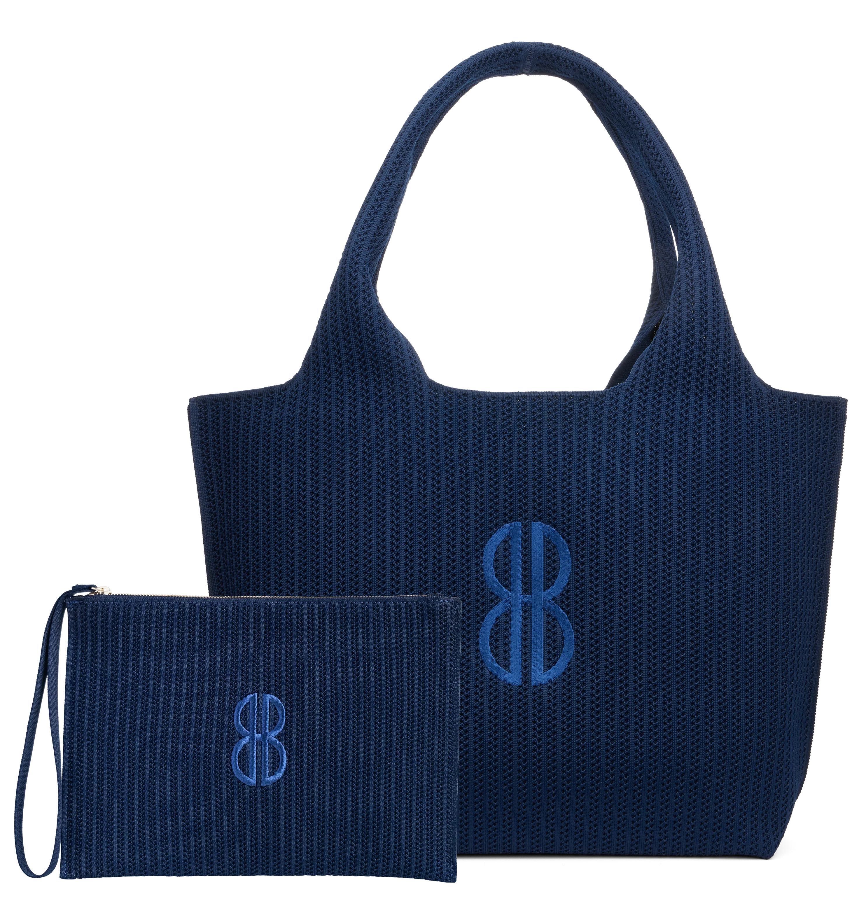 Sutton City Tote - Navy Stripe Monogram - Large All Day Use Office use