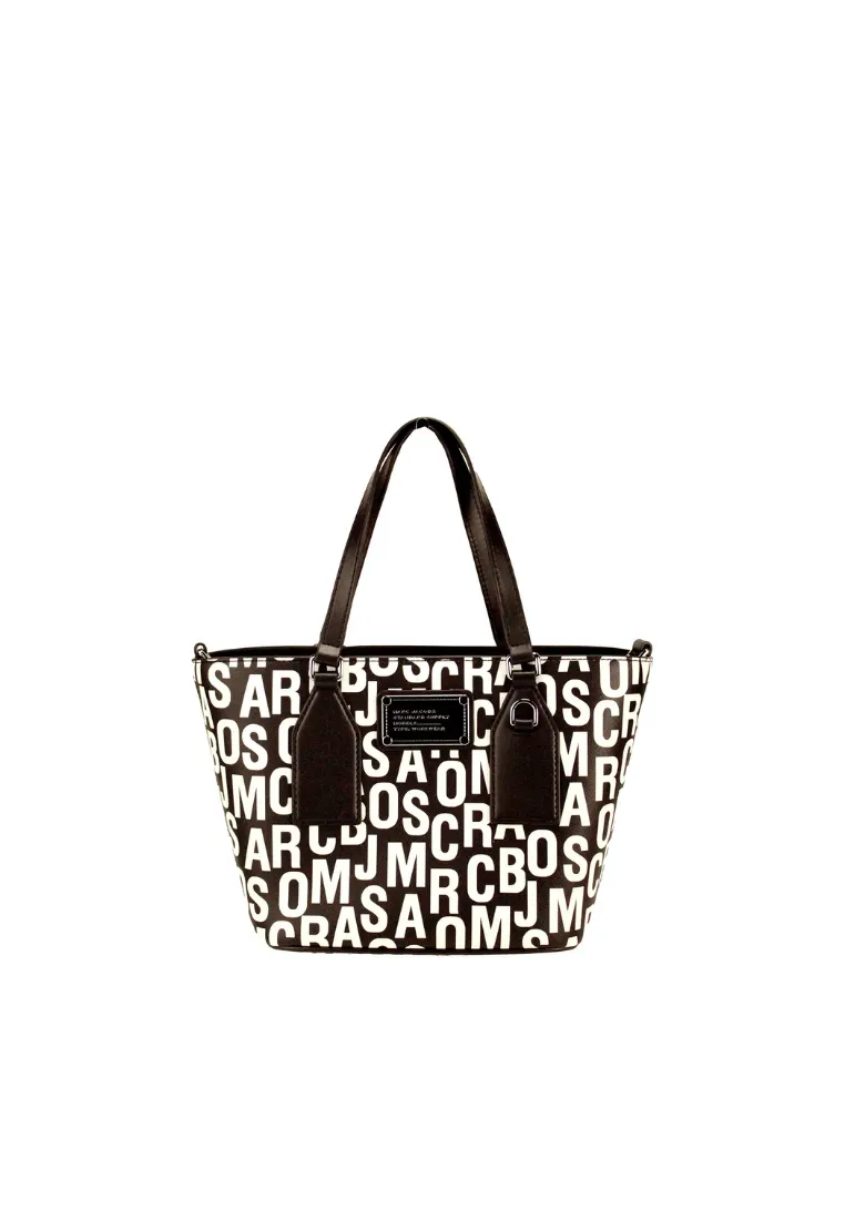Functional Motion Simple Everyday Fashion Marc Jacobs Trademarc Small Tote Bag In Black White 4S4HTT006H02