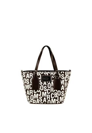 Functional Motion Simple Everyday Fashion Marc Jacobs Trademarc Small Tote Bag In Black White 4S4HTT006H02