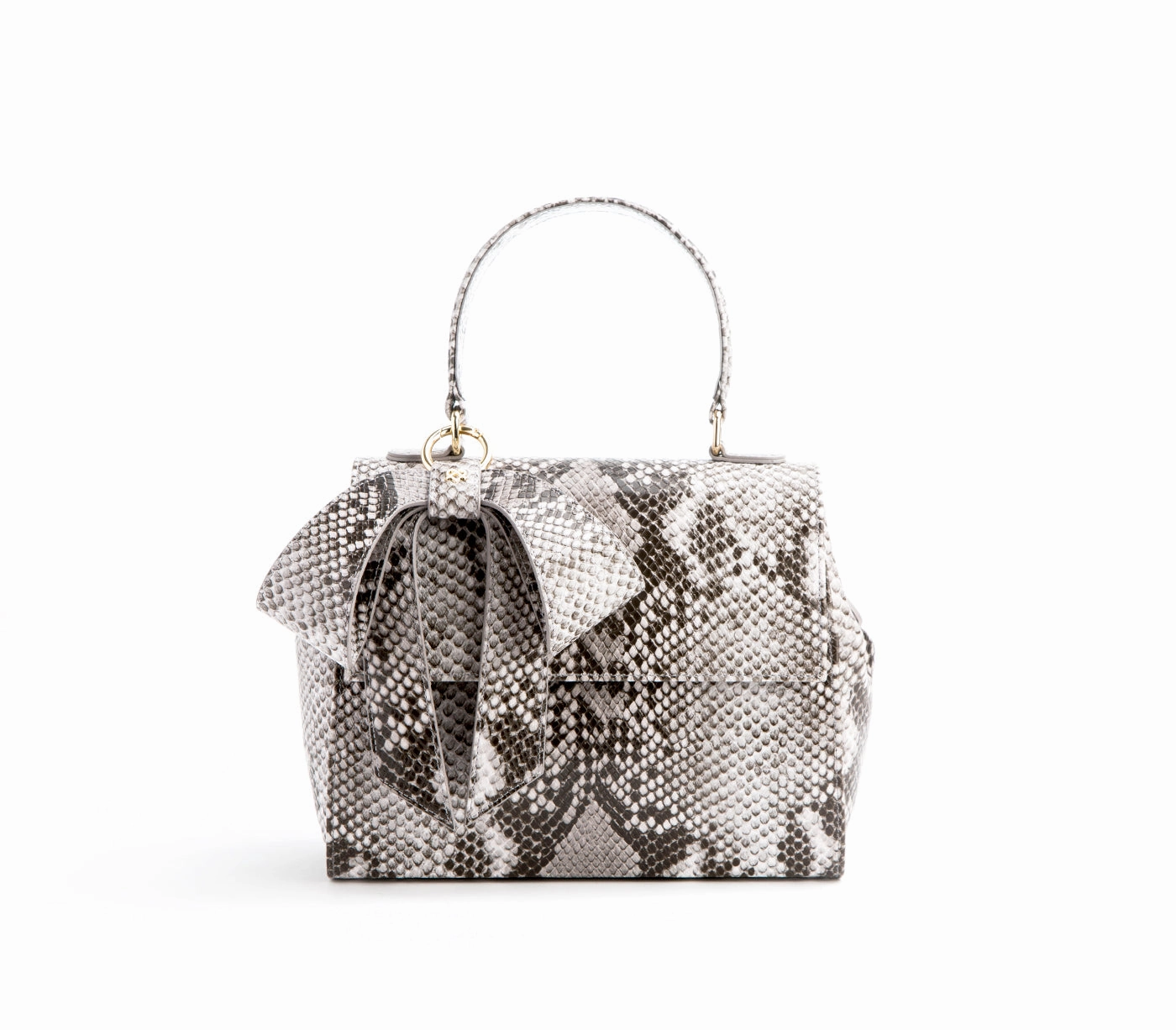 Stylish Function Functional Reliability Cottontail - Black & White Snake Texture Vegan Leather Bag