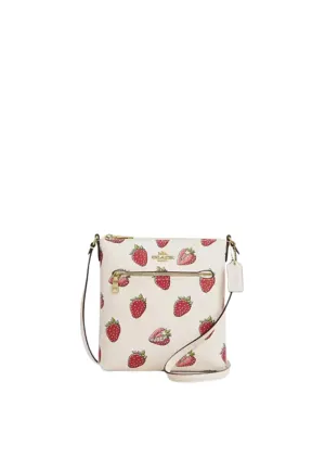 Coach Mini Rowan File Bag With Strawberry Print In Chalk Multi CAQ09 Efficient organization with separate compartments for different items Smooth stitching ensures a polished and professional look