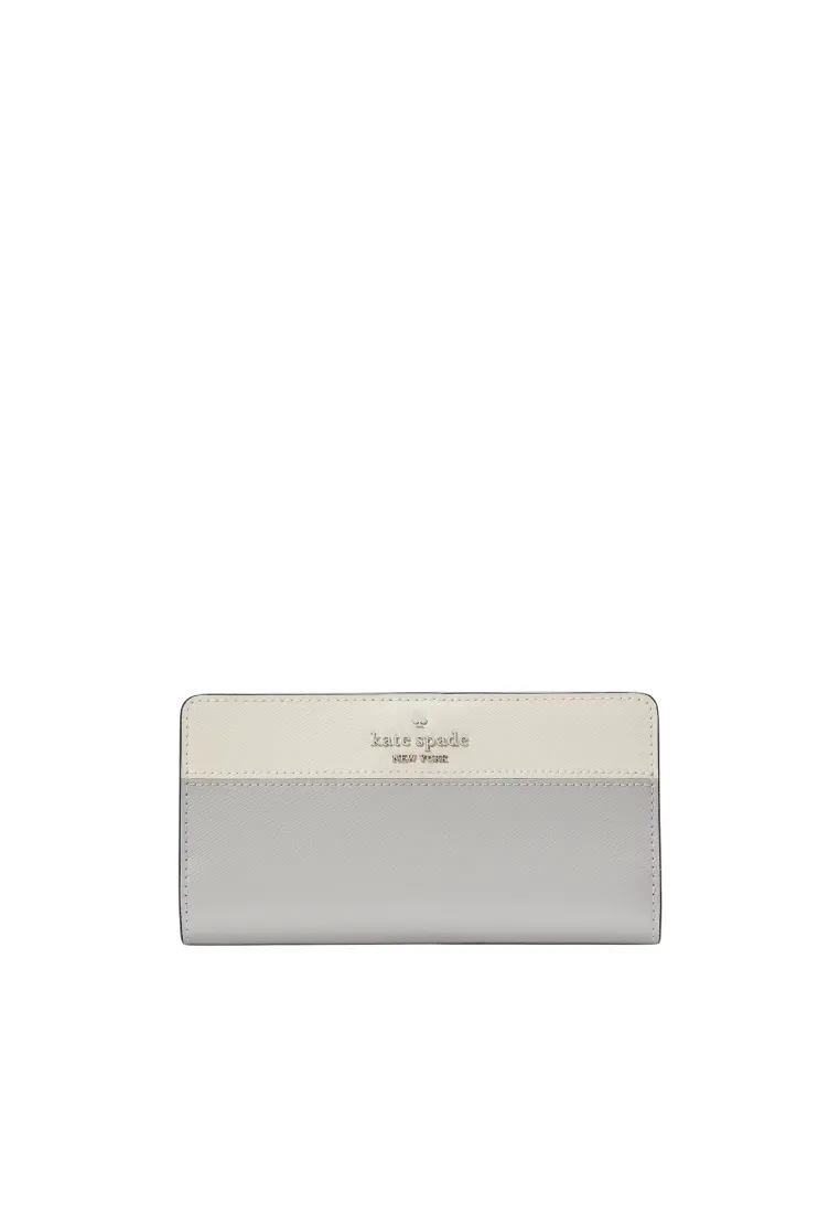 Kate Spade Madison Slim Billfold Wallet In Platinum Grey KI367 Comfortable Hold Stylish Fit