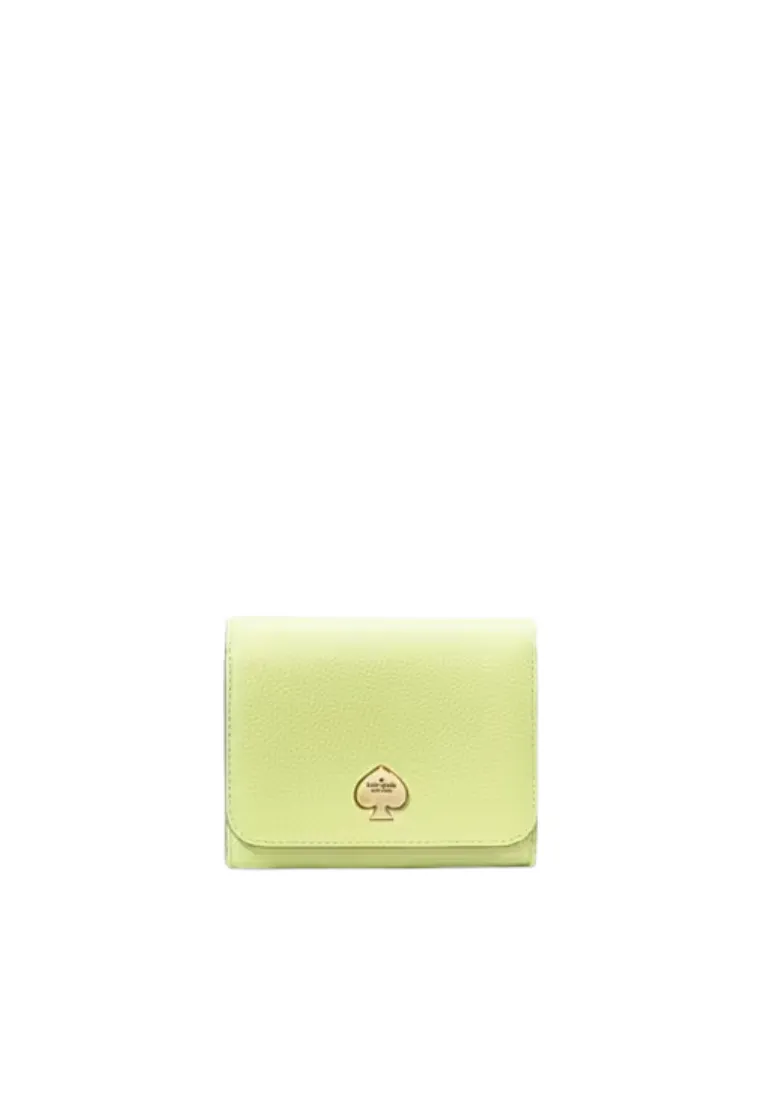 Stylish folding money case Kate Spade Kayla Small L-Zip Wallet In Lime Slushy KK056