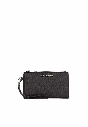 Michael Kors Jet set Travel large Double Zip Wristlet 35F8STVW0B In Black Multi-functional money holder Practical Design
