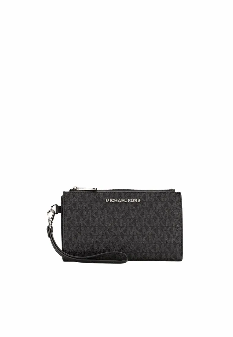 Michael Kors Jet set Travel large Double Zip Wristlet 35F8STVW0B In Black Multi-functional money holder Practical Design
