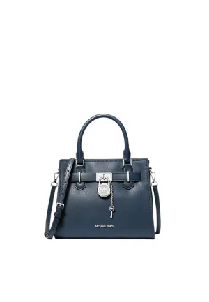 Trendy Street Outfit Michael Kors Hamilton Small Top Handle In Navy Blue Marine 35S3SHMS1L