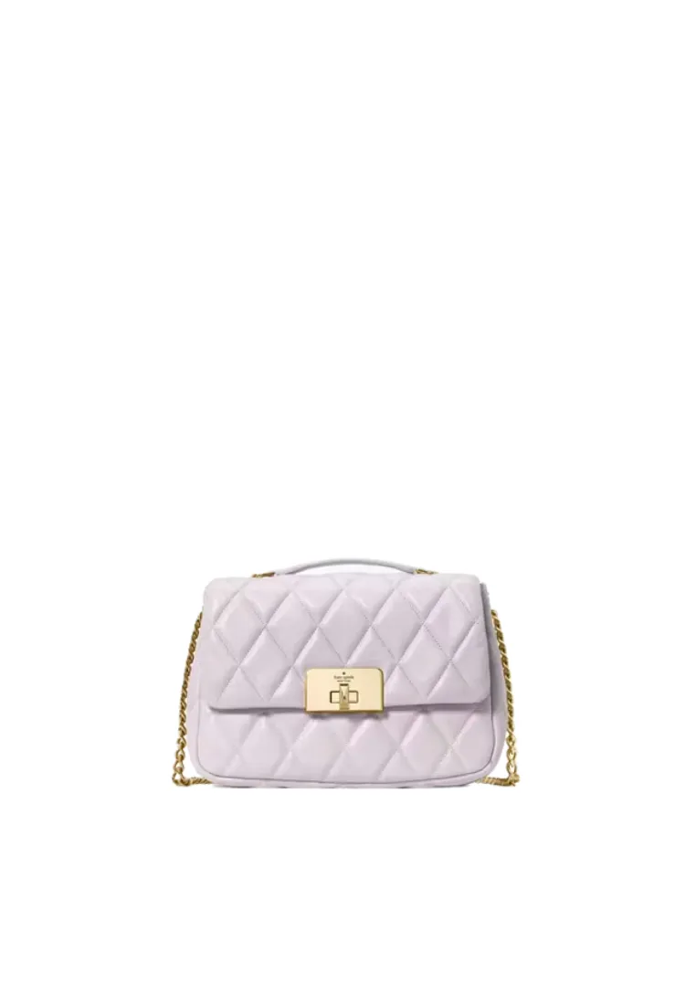 Compact Practical Style Kate Spade Carey Quilted Small Flap Crossbody Bag In Pale Amethyst KJ949