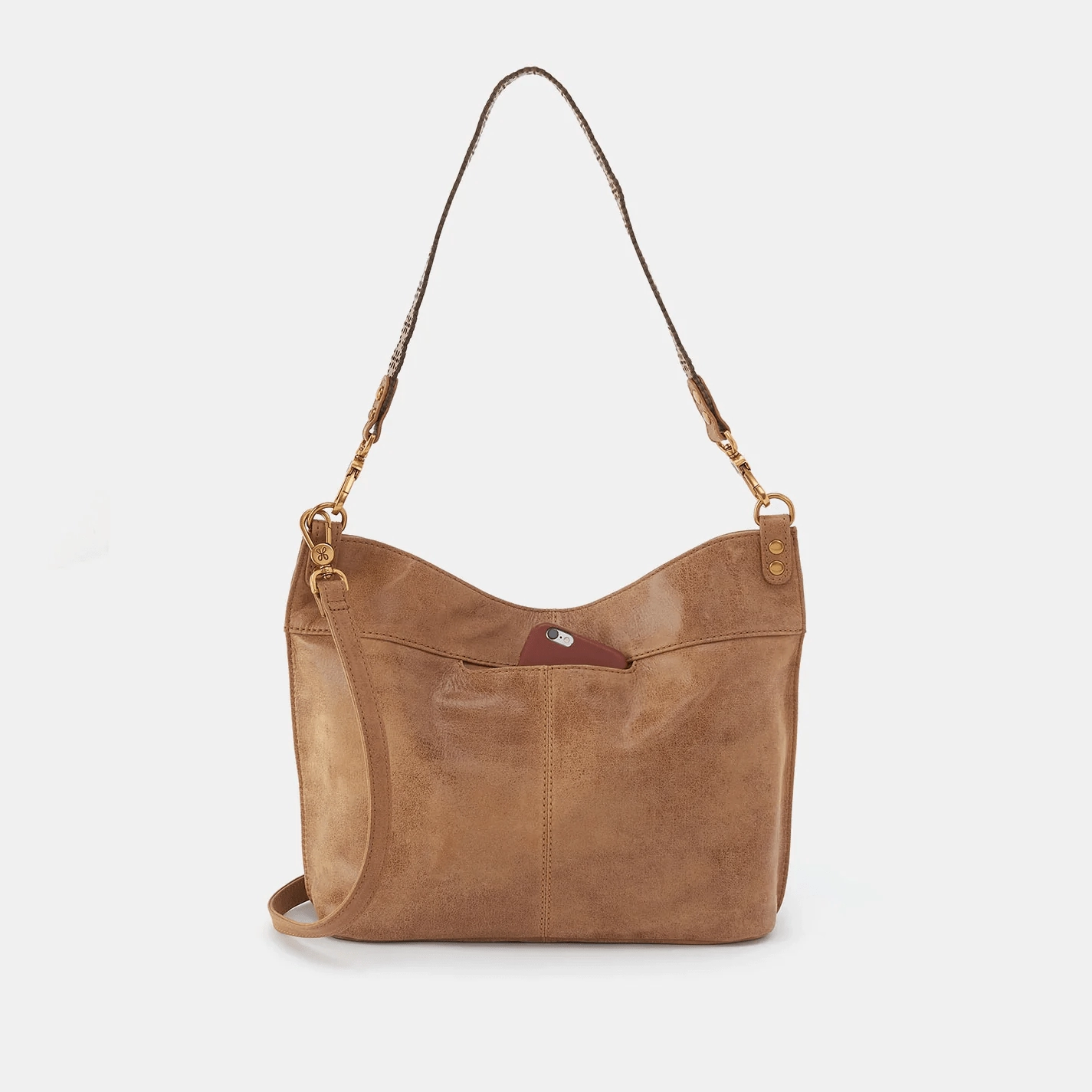Sleek Design Daily Carry Hobo Pier Shoulder Bag in Whiskey