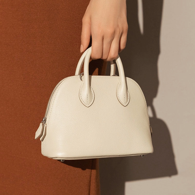 Workwear Essential Women's Top Grain Leather Shell-Shaped Handbag