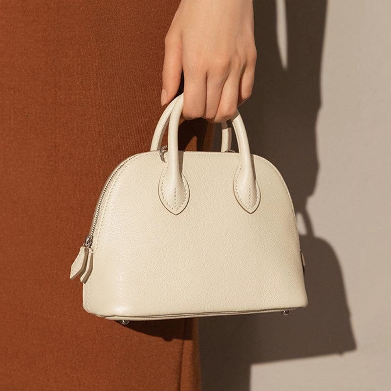 Women's Top Grain Leather Shell-Shaped Handbag Stylish daily bag