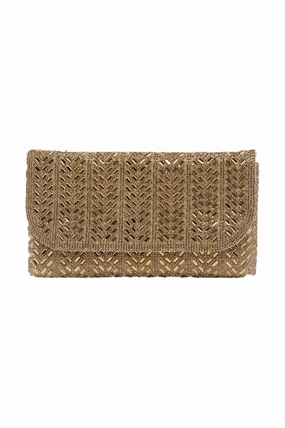 Sustainable Material Smart Durability Mimi Sequinned Clutch Bag Gold