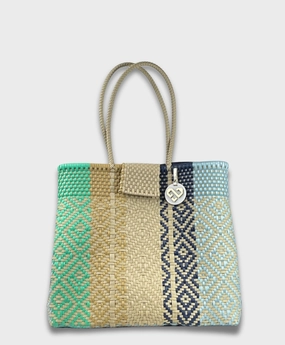 Maria Victoria | Tide | Upcycled, Handwoven, Multicolor Shoulder Tote Urban Chic
